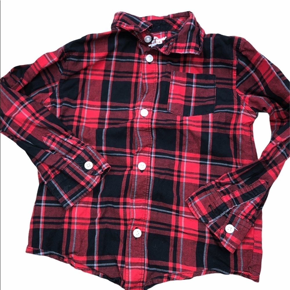 Garanimals size 5T red & black boys plaid shirt